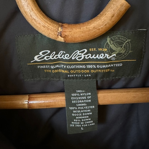 Eddie Bauer | Green 700 Fill Goose Down Puffer Jacket Size L - Picture 13 of 15